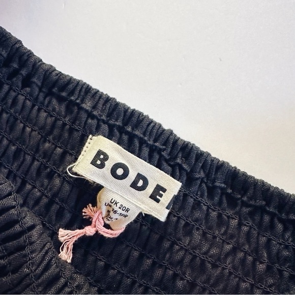 Boden Sky Smocked Short Sleeve Linen Midi Dress - Picture 14 of 16